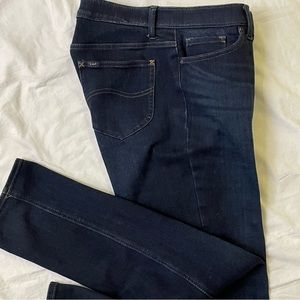 Lee Slim Fit Straight Leg Mid-rise Dark Wash Denim Stretch Jeans 👖 Sz. 12